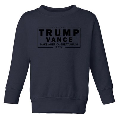 Trump Vance 2024 Make America Great Again Maga Blackout Logo Toddler Sweatshirt