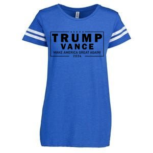 Trump Vance 2024 Make America Great Again Maga Blackout Logo Enza Ladies Jersey Football T-Shirt