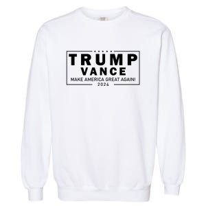 Trump Vance 2024 Make America Great Again Maga Blackout Logo Garment-Dyed Sweatshirt