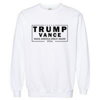 Trump Vance 2024 Make America Great Again Maga Blackout Logo Garment-Dyed Sweatshirt