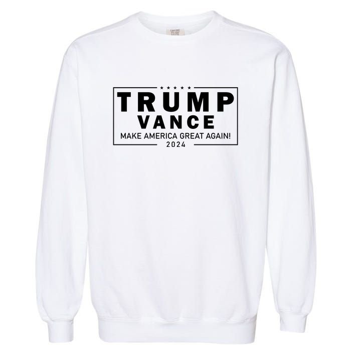 Trump Vance 2024 Make America Great Again Maga Blackout Logo Garment-Dyed Sweatshirt