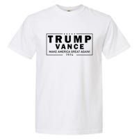 Trump Vance 2024 Make America Great Again Maga Blackout Logo Garment-Dyed Heavyweight T-Shirt