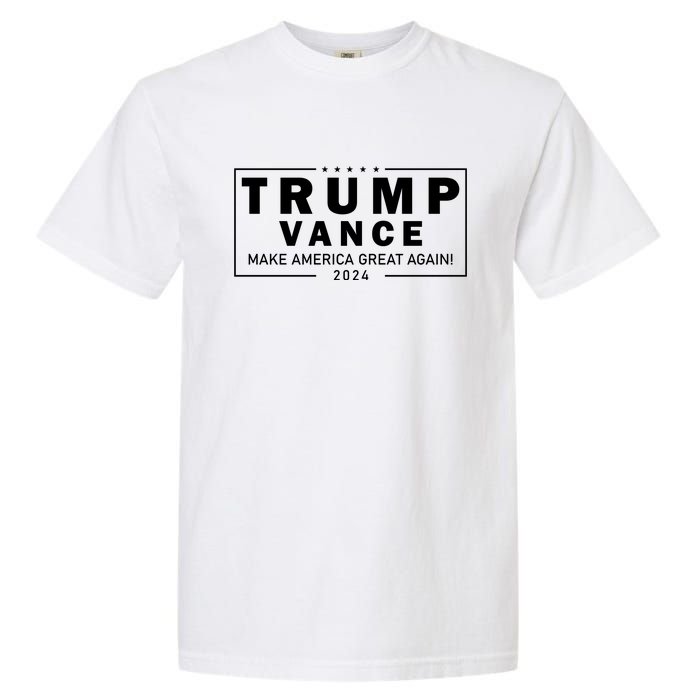 Trump Vance 2024 Make America Great Again Maga Blackout Logo Garment-Dyed Heavyweight T-Shirt