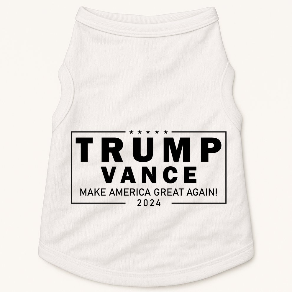 Trump Vance 2024 Make America Great Again Maga Blackout Logo Doggie Tank
