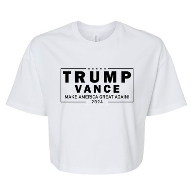 Trump Vance 2024 Make America Great Again Maga Blackout Logo Bella+Canvas Jersey Crop Tee