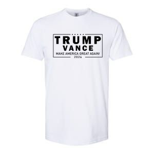 Trump Vance 2024 Make America Great Again Maga Blackout Logo Softstyle CVC T-Shirt