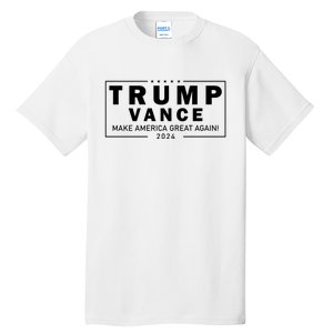 Trump Vance 2024 Make America Great Again Maga Blackout Logo Tall T-Shirt