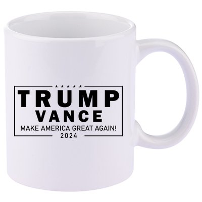 Trump Vance 2024 Make America Great Again Maga Blackout Logo 11oz C Handle Ceramic Mug