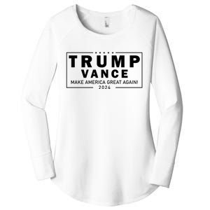 Trump Vance 2024 Make America Great Again Maga Blackout Logo Women's Perfect Tri Tunic Long Sleeve Shirt