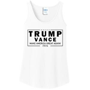 Trump Vance 2024 Make America Great Again Maga Blackout Logo Ladies Essential Tank