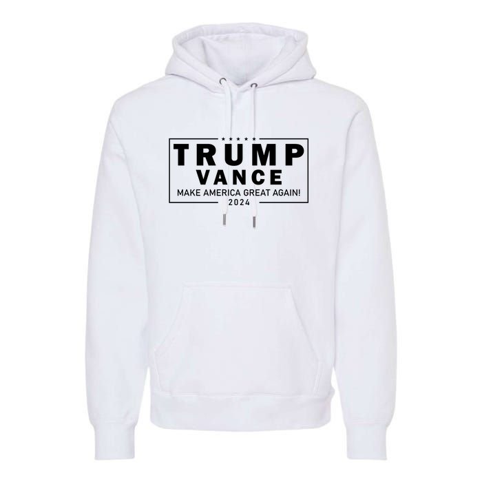 Trump Vance 2024 Make America Great Again Maga Blackout Logo Premium Hoodie