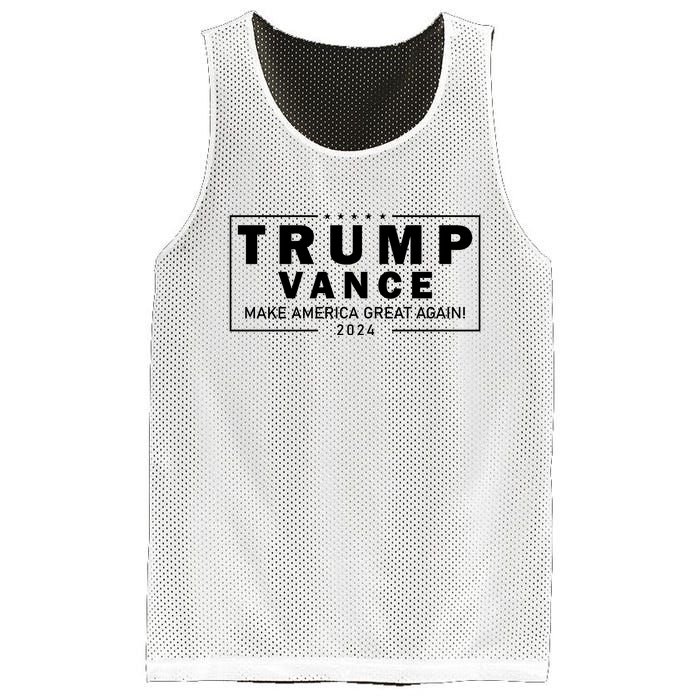 Trump Vance 2024 Make America Great Again Maga Blackout Logo Mesh Reversible Basketball Jersey Tank