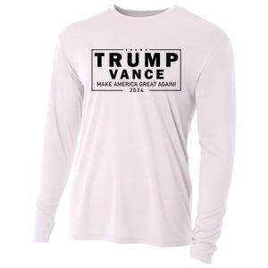 Trump Vance 2024 Make America Great Again Maga Blackout Logo Cooling Performance Long Sleeve Crew