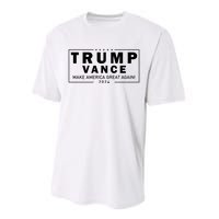 Trump Vance 2024 Make America Great Again Maga Blackout Logo Performance Sprint T-Shirt