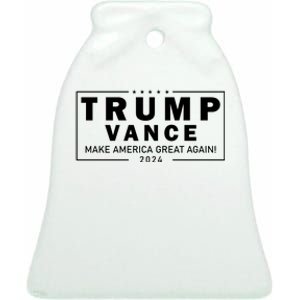 Trump Vance 2024 Make America Great Again Maga Blackout Logo Ceramic Bell Ornament