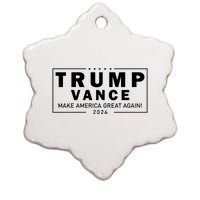 Trump Vance 2024 Make America Great Again Maga Blackout Logo Ceramic Star Ornament