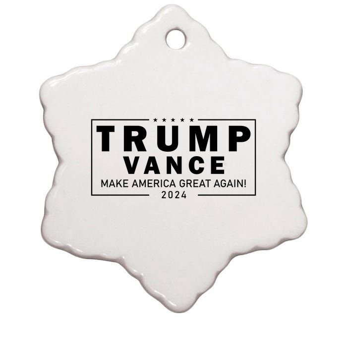 Trump Vance 2024 Make America Great Again Maga Blackout Logo Ceramic Star Ornament