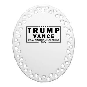 Trump Vance 2024 Make America Great Again Maga Blackout Logo Ceramic Oval Ornament