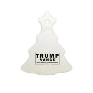 Trump Vance 2024 Make America Great Again Maga Blackout Logo Ceramic Tree Ornament