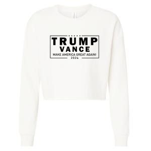 Trump Vance 2024 Make America Great Again Maga Blackout Logo Cropped Pullover Crew