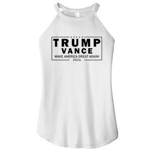 Trump Vance 2024 Make America Great Again Maga Blackout Logo Women's Perfect Tri Rocker Tank