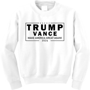 Trump Vance 2024 Make America Great Again Maga Blackout Logo Kids Sweatshirt