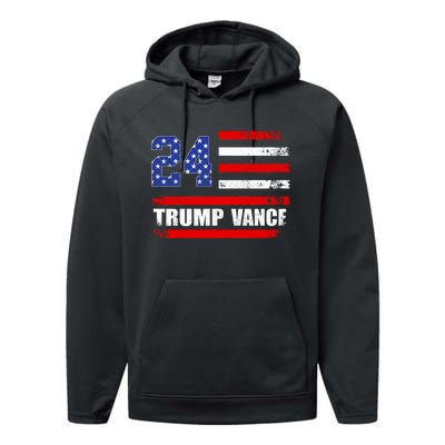 Trump Vance 24 Vintage 2024 Performance Fleece Hoodie