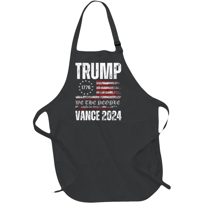 Trump Vance 2024 President Trump Supporter Re Election Full-Length Apron With Pockets