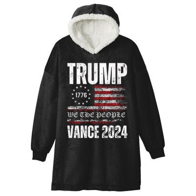 Trump Vance 2024 President Trump Supporter Re Election Hooded Wearable Blanket