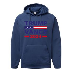 Trump Vance 2024 Donald Trump J.D. Vance For President Performance Fleece Hoodie