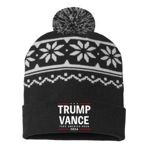 Trump Vance 2024 Vice President 47 America Usa Election Vote USA-Made Snowflake Beanie