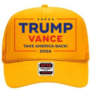 Trump Vance 2024 Vice President Vp Trump 2024 Election High Crown Mesh Back Trucker Hat