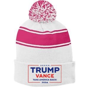 Trump Vance 2024 Vice President Vp Trump 2024 Election Stripe Pom Pom Beanie