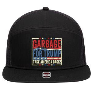 Trump Vance 2024 Proud To Be Garbage Presidential Election 7 Panel Mesh Trucker Snapback Hat