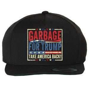 Trump Vance 2024 Proud To Be Garbage Presidential Election Wool Snapback Cap