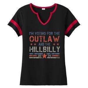 Trump Vance 2024 Donald Trump J.D. Vance Outlaw Hillbilly Ladies Halftime Notch Neck Tee