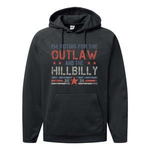 Trump Vance 2024 Donald Trump J.D. Vance Outlaw Hillbilly Performance Fleece Hoodie