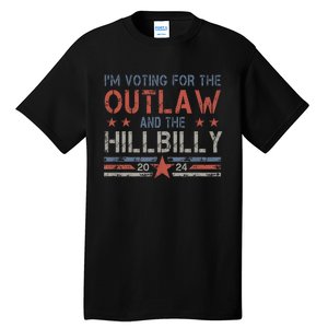 Trump Vance 2024 Donald Trump J.D. Vance Outlaw Hillbilly Tall T-Shirt