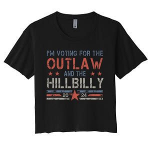 Trump Vance 2024 Donald Trump J.D. Vance Outlaw Hillbilly Women's Crop Top Tee