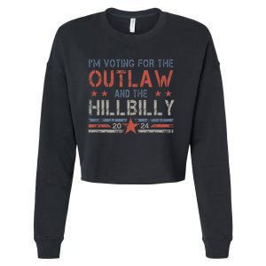 Trump Vance 2024 Donald Trump J.D. Vance Outlaw Hillbilly Cropped Pullover Crew