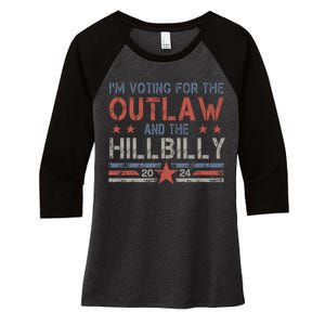 Trump Vance 2024 Donald Trump J.D. Vance Outlaw Hillbilly Women's Tri-Blend 3/4-Sleeve Raglan Shirt