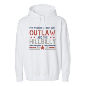 Trump Vance 2024 Donald Trump J.D. Vance Outlaw Hillbilly Garment-Dyed Fleece Hoodie