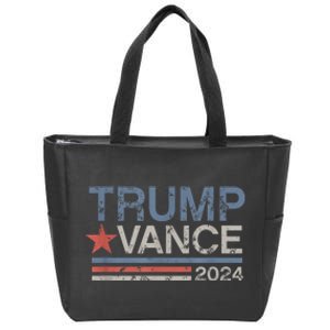 Trump Vance 2024 Retro Stripe Trump Jd Vance Zip Tote Bag