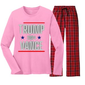 Trump Vance 2024 Presidential Race Women's Long Sleeve Flannel Pajama Set 