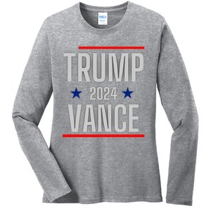 Trump Vance 2024 Presidential Race Ladies Long Sleeve Shirt