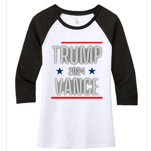 Trump Vance 2024 Presidential Race Women's Tri-Blend 3/4-Sleeve Raglan Shirt