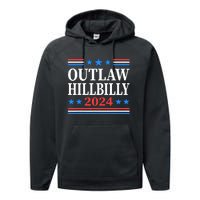 Trump Vance 2024 Outlaw Hillbilly Us Flag Vintage Performance Fleece Hoodie