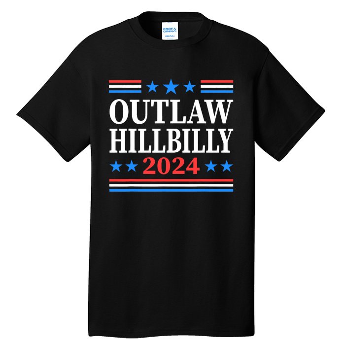 Trump Vance 2024 Outlaw Hillbilly Us Flag Vintage Tall T-Shirt