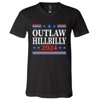 Trump Vance 2024 Outlaw Hillbilly Us Flag Vintage V-Neck T-Shirt