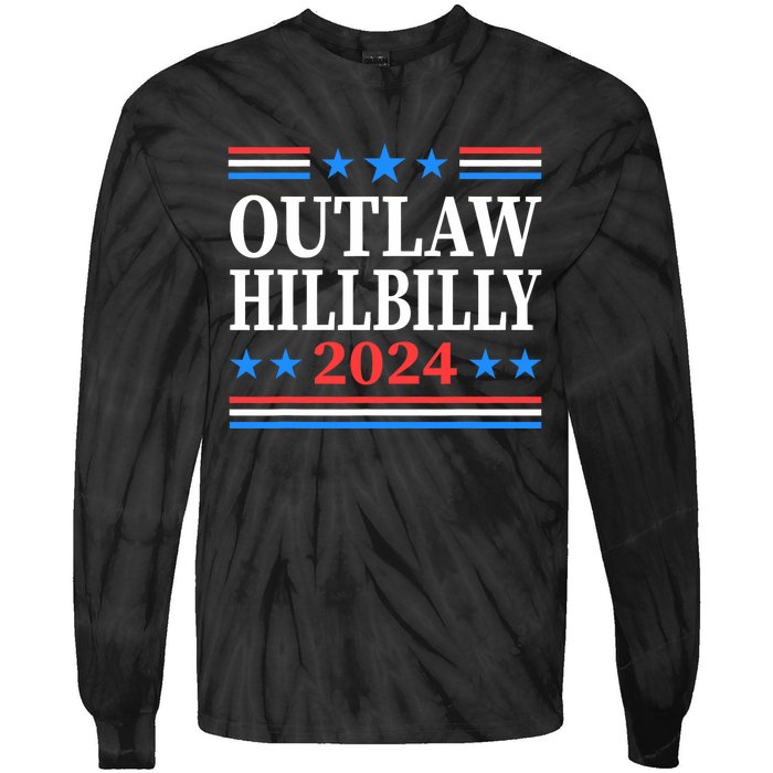 Trump Vance 2024 Outlaw Hillbilly Us Flag Vintage Tie-Dye Long Sleeve Shirt